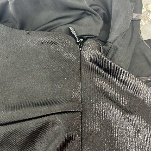 Meshki Black Arianna Mini Bodycon Dress Medium Rhinestone Straps Cut Outs Sexy - Picture 6 of 13